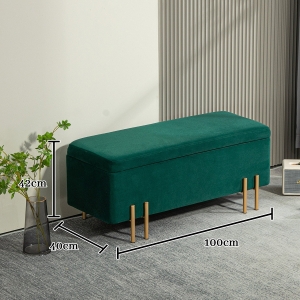 Détail du banc avec rangement