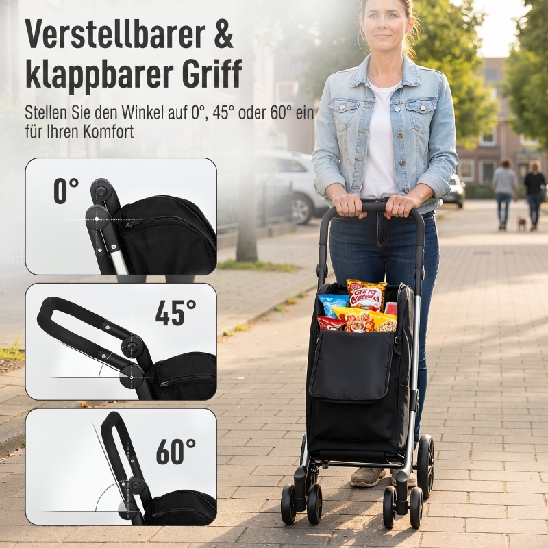 Chariot de courses 3‑en‑1 46 L avec comp