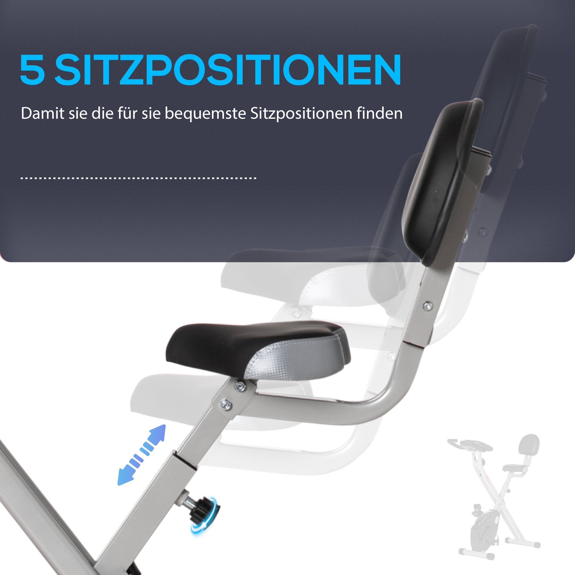 Vélo d’appartement pliable cadre X en acier