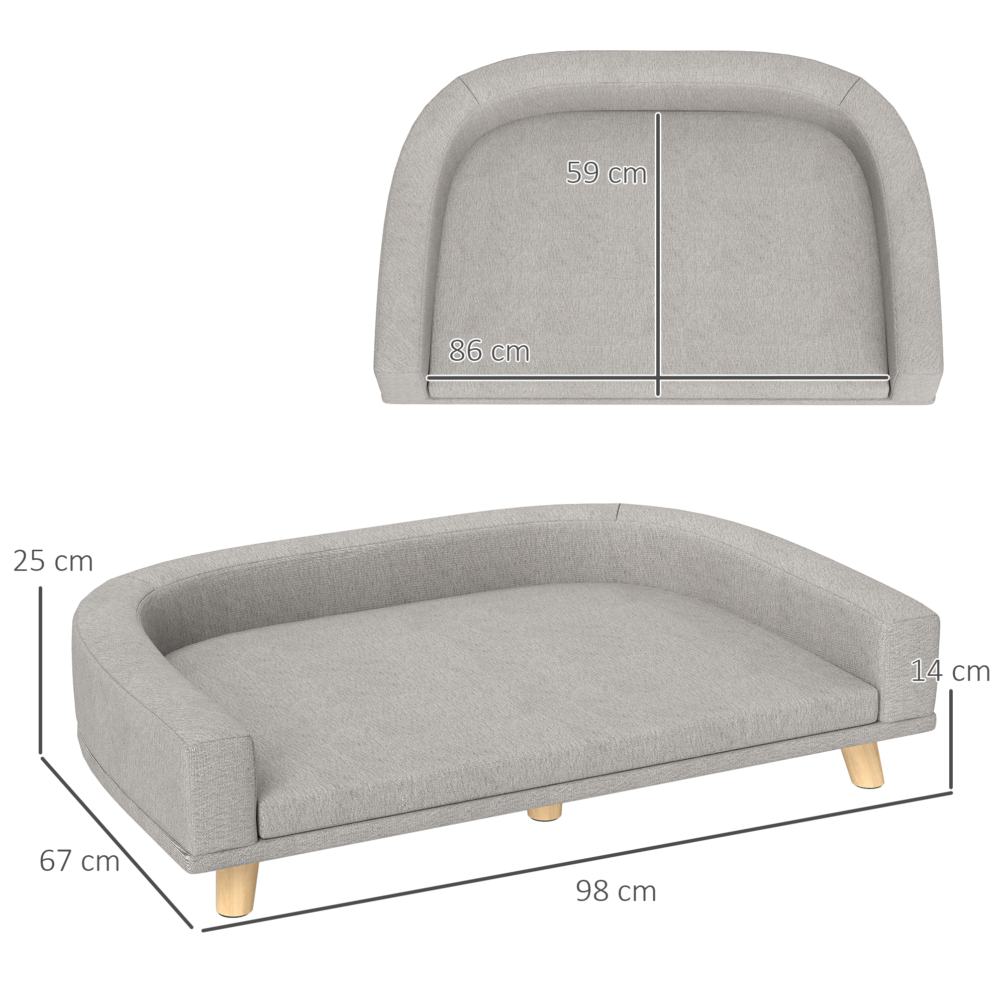 Dimensions du couchage rembourré