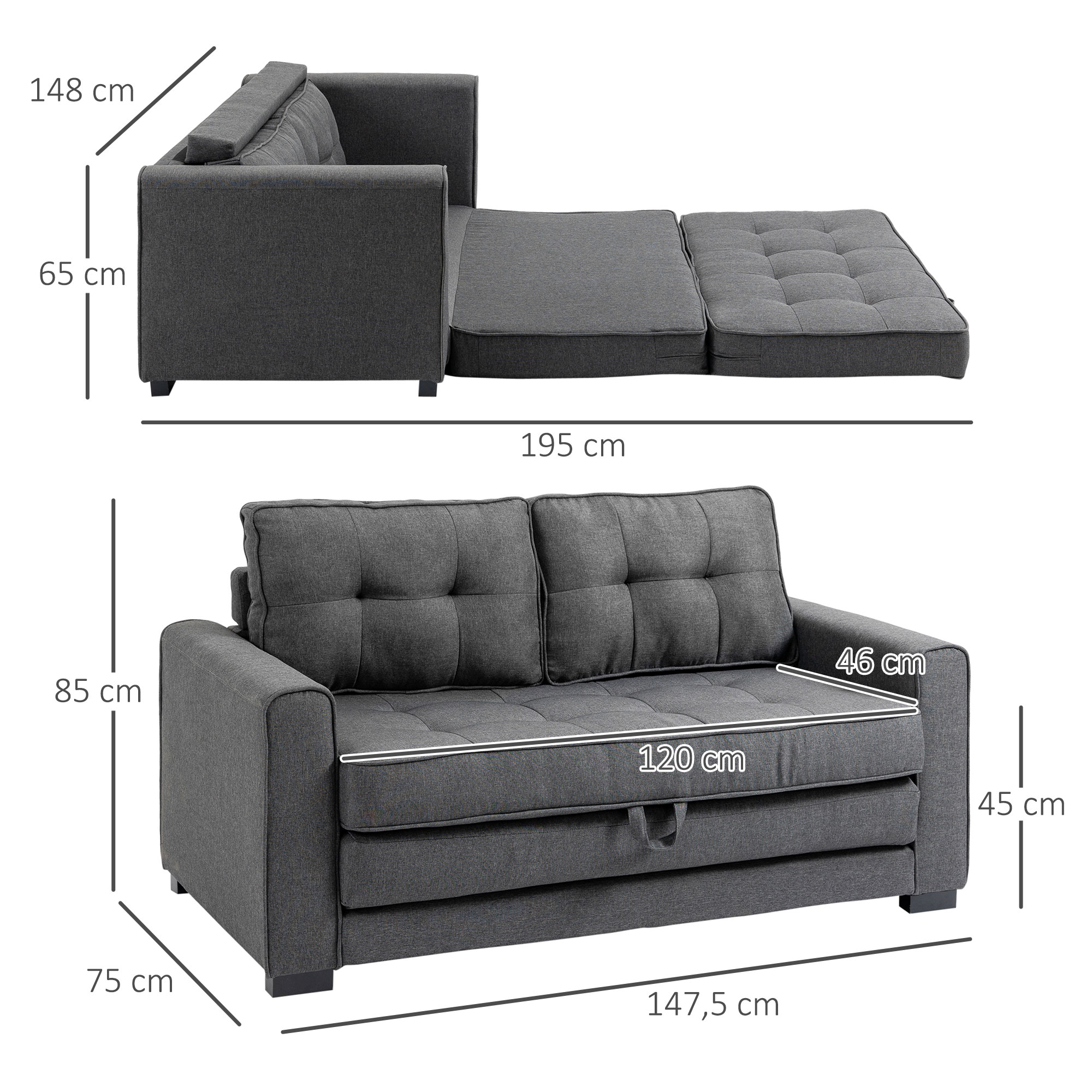 Dimensions du canapé convertible