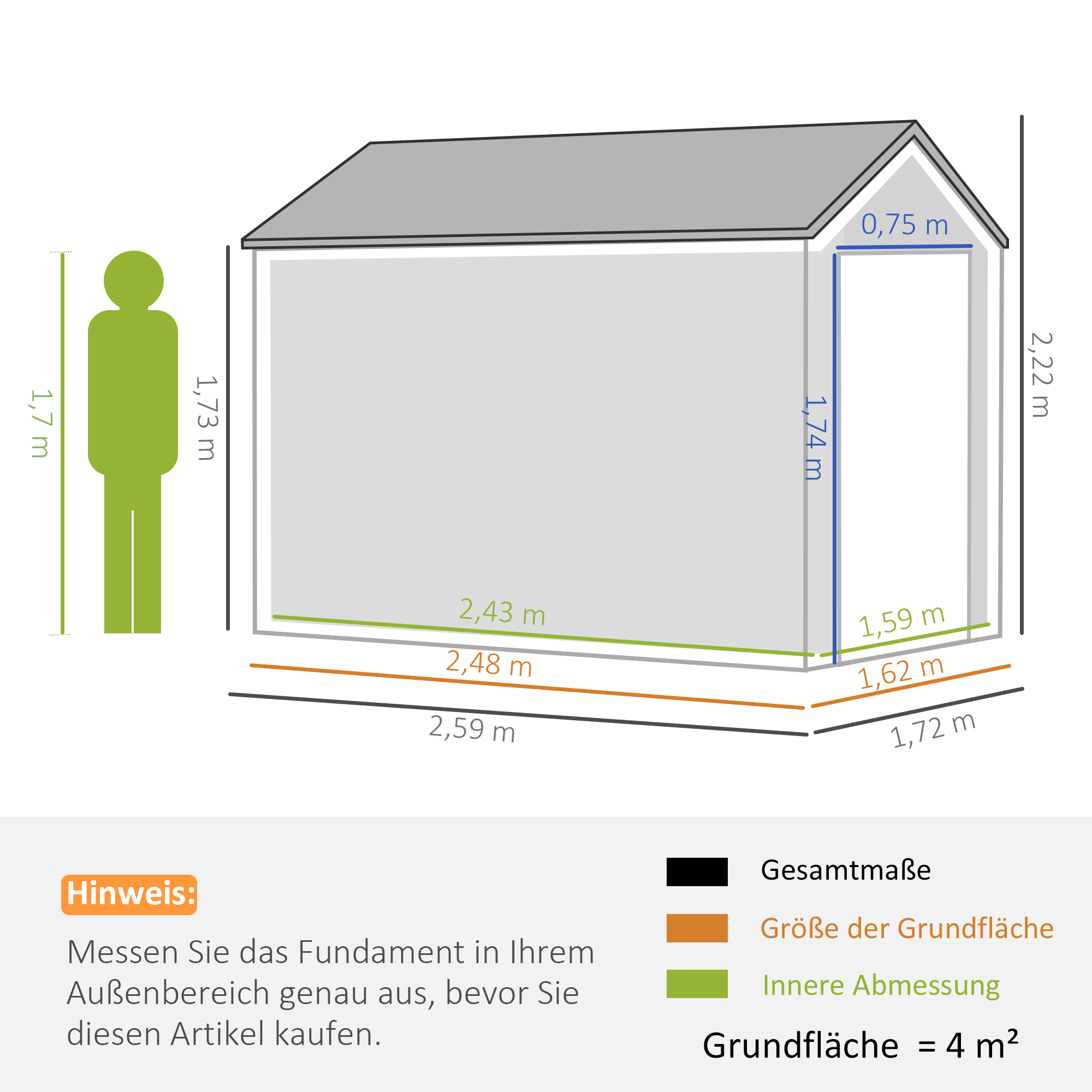 Dimensions du abri de jardin