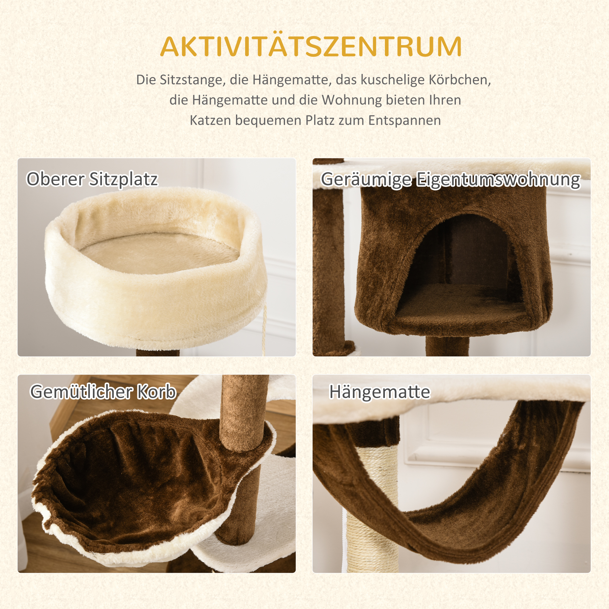 Présentation du meuble griffoir à plusieurs niveaux