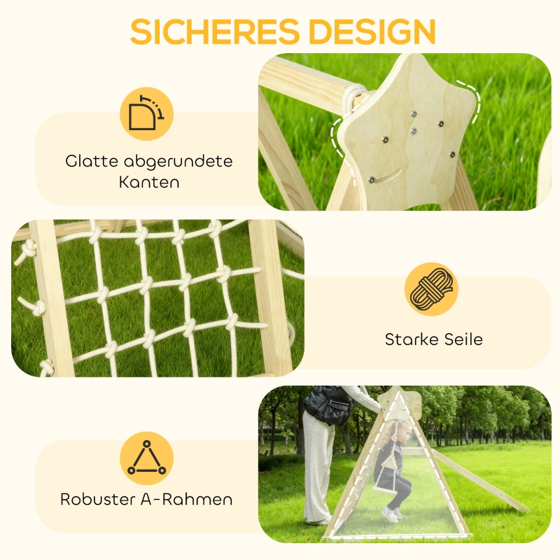 Structure 5‑en‑1 bois vue complète