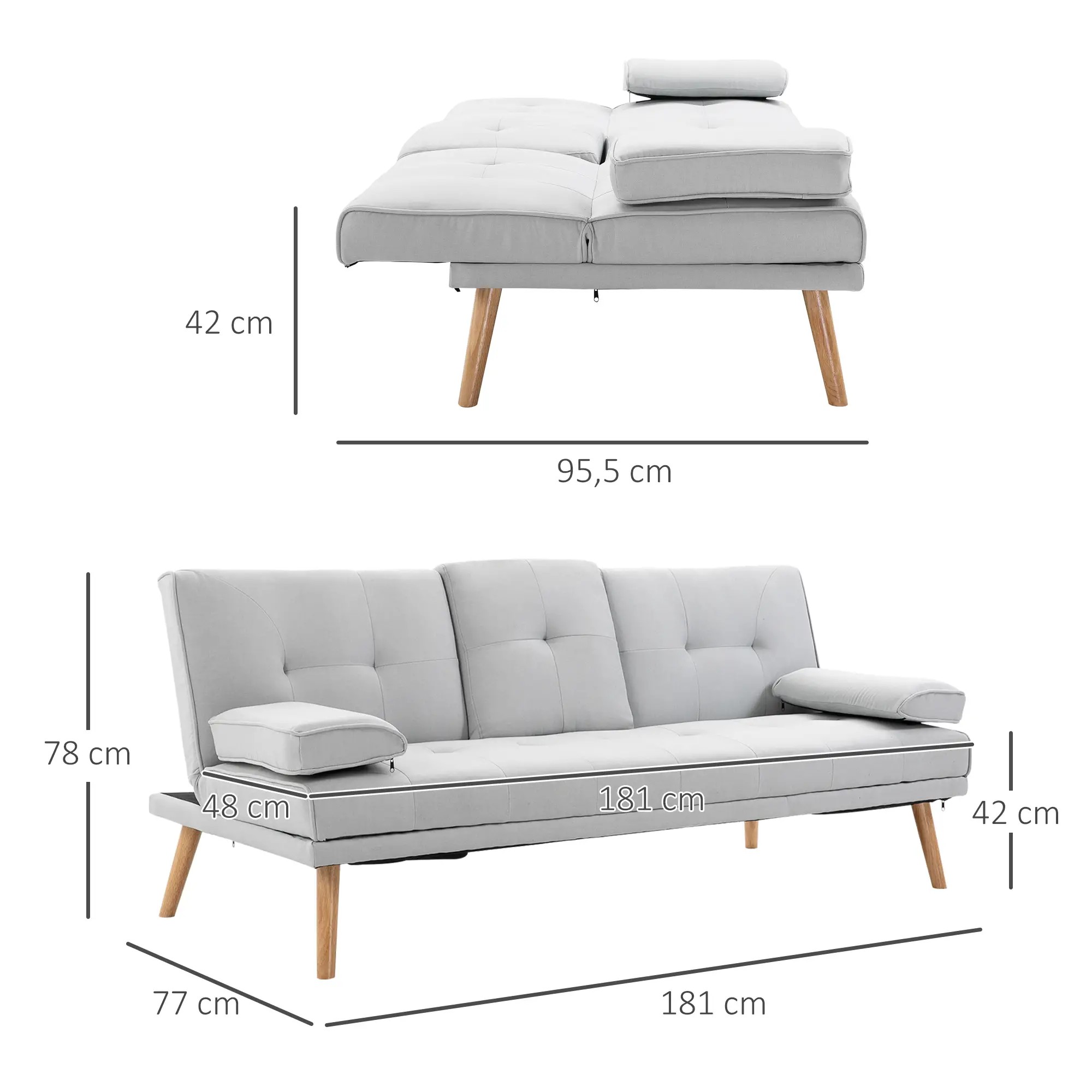 Dimensions du canapé convertible