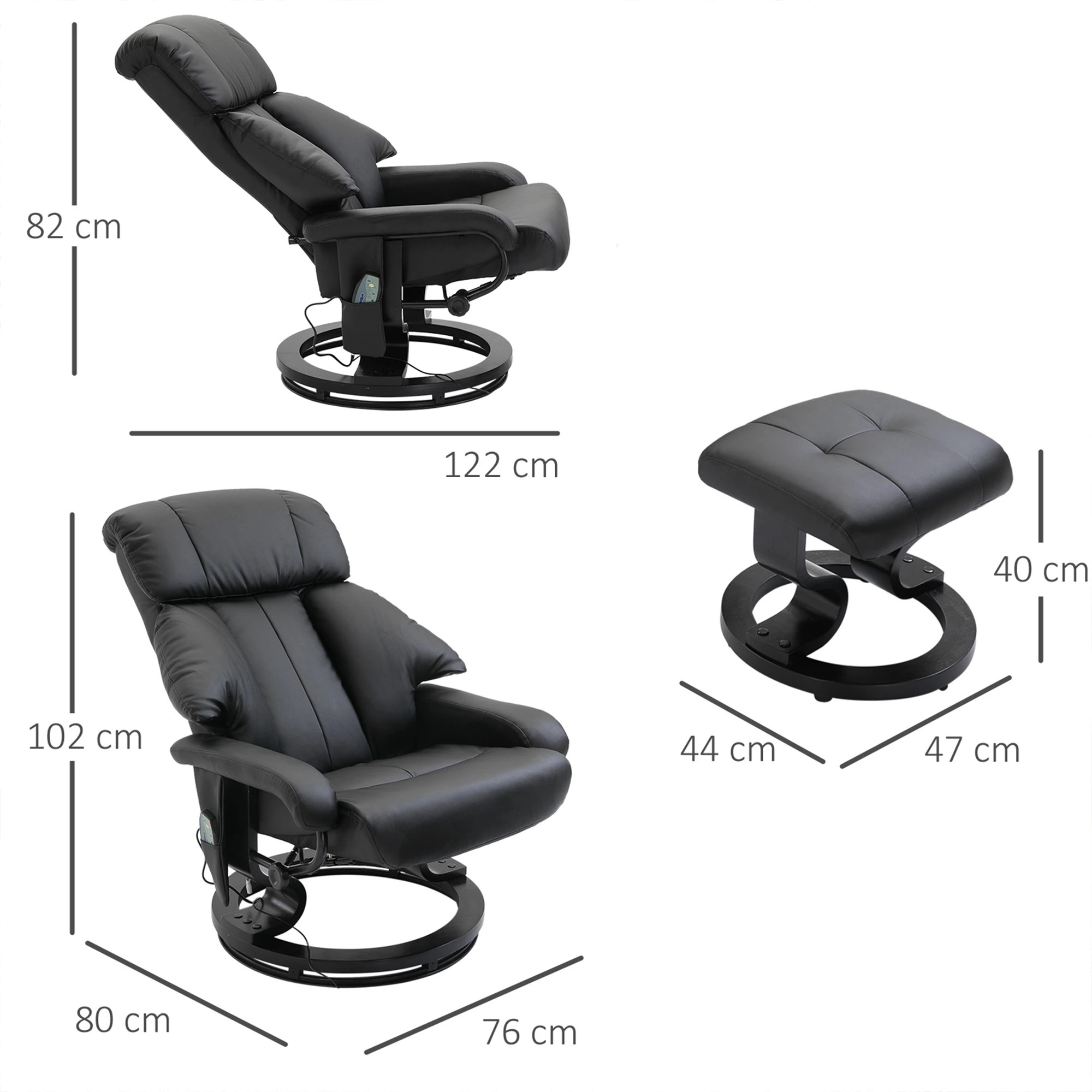 Dimensions du fauteuil d'appoint