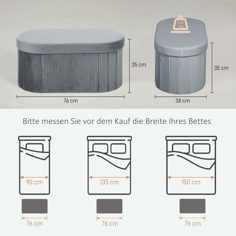 Dimensions du banc avec rangement