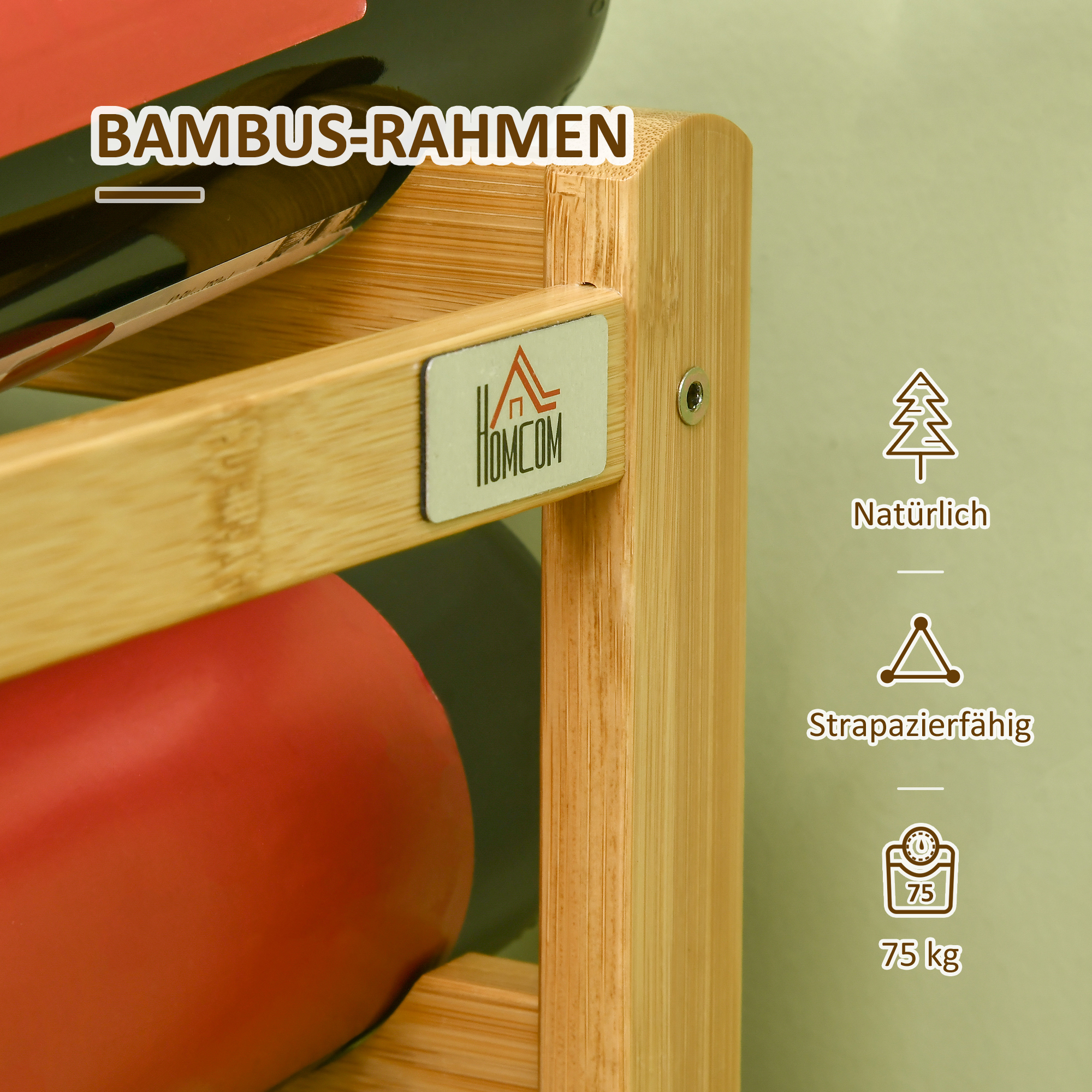 Porte‑bouteilles en bambou vue générale