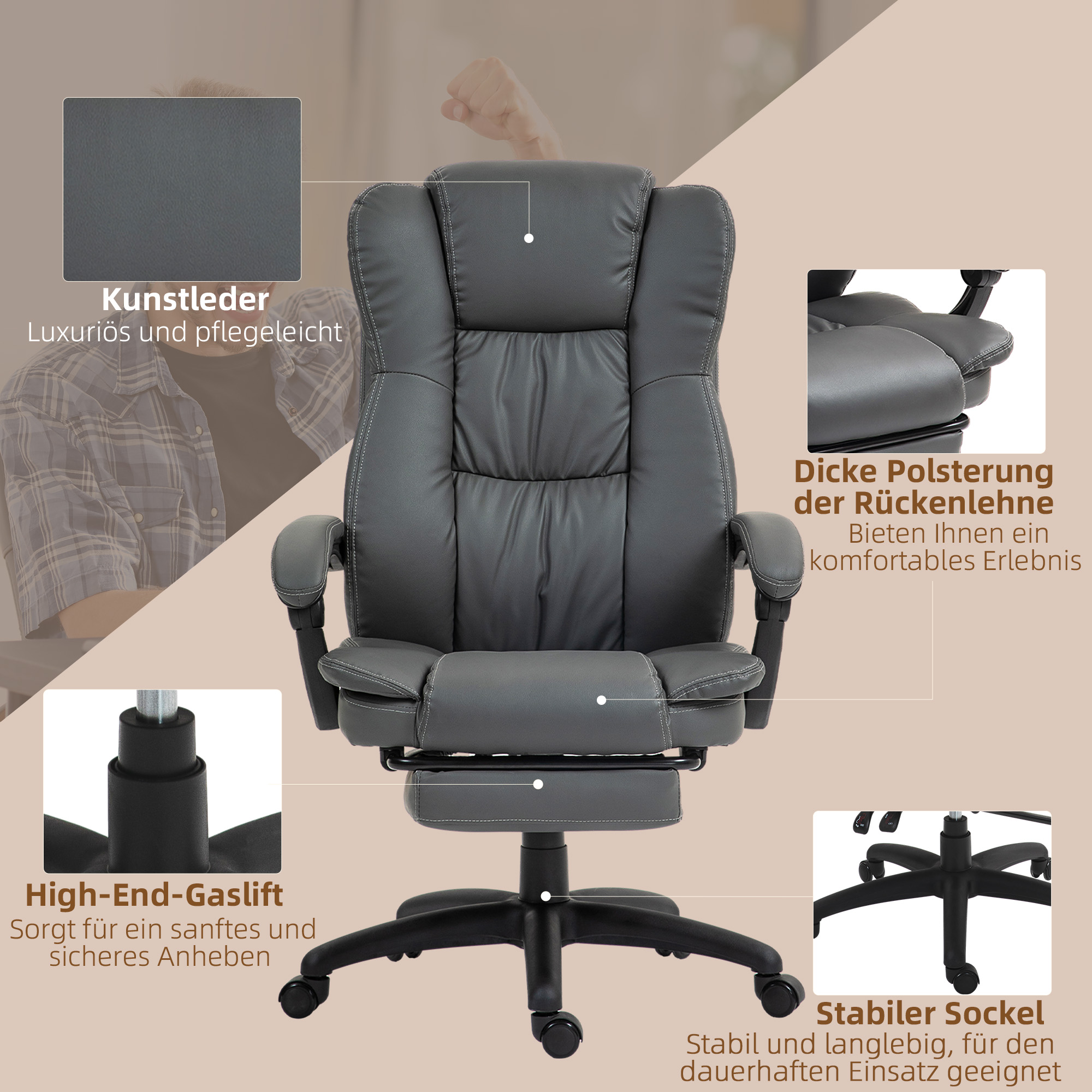 Détail du fauteuil de bureau