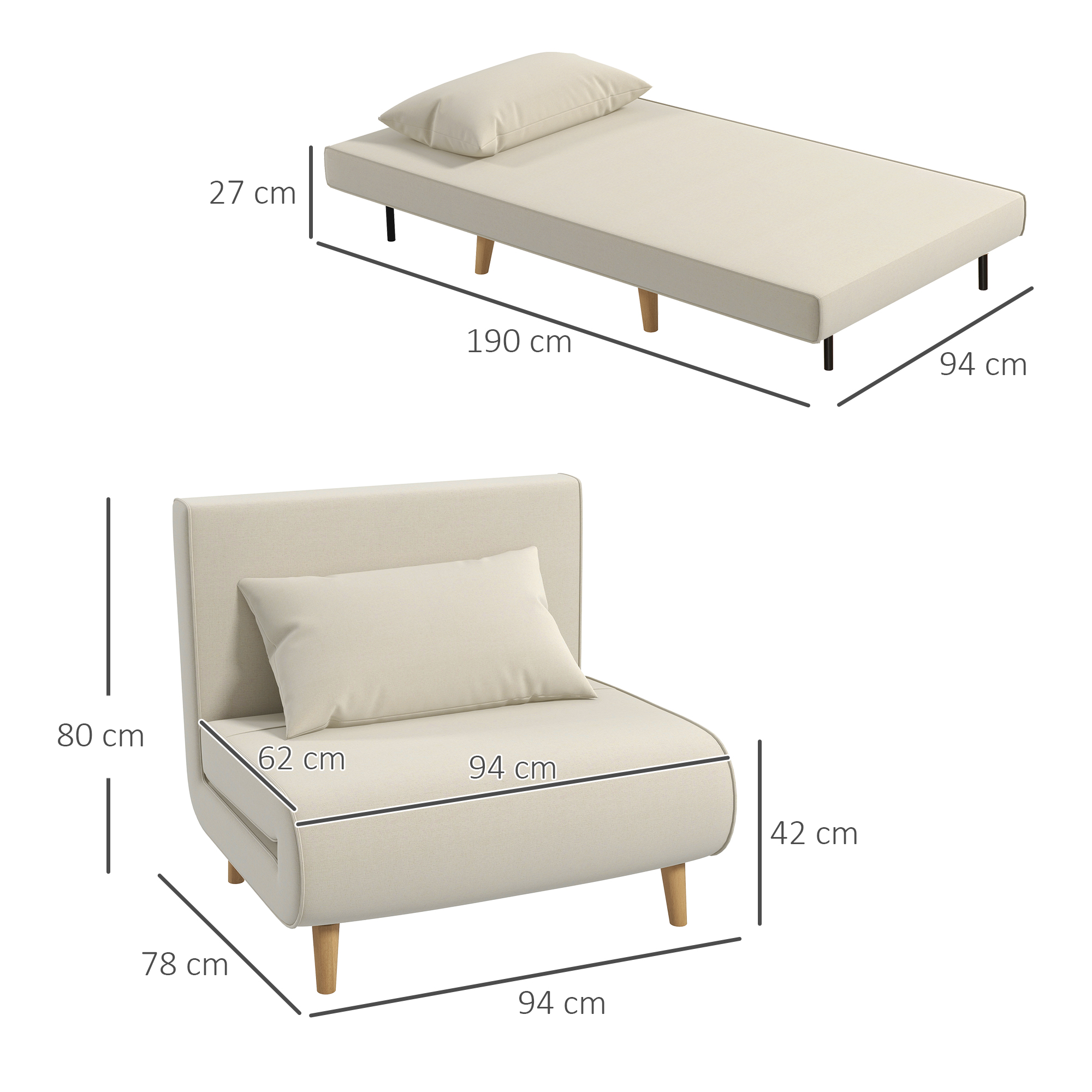 Dimensions du canapé convertible