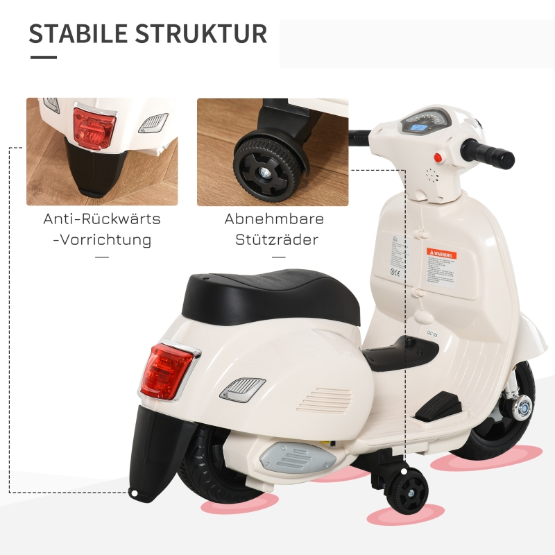 Scooter Vespa enfant couleur crème vue générale