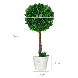 Dimensions totales Ø28 × H60 cm, pot Ø11,5 × H13 cm