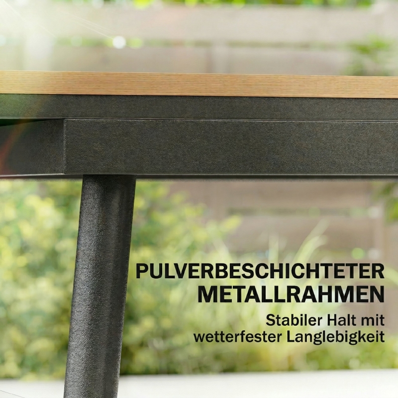 Table de jardin WPC aspect teck vue générale