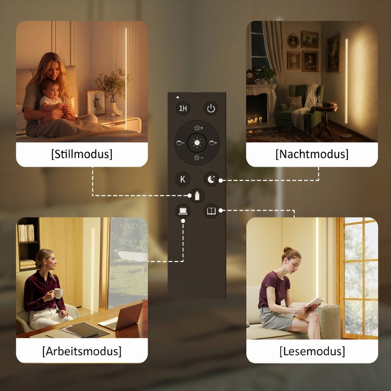 Modes lumineux et télécommande magnétique