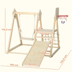 Dimensions et panier de basket