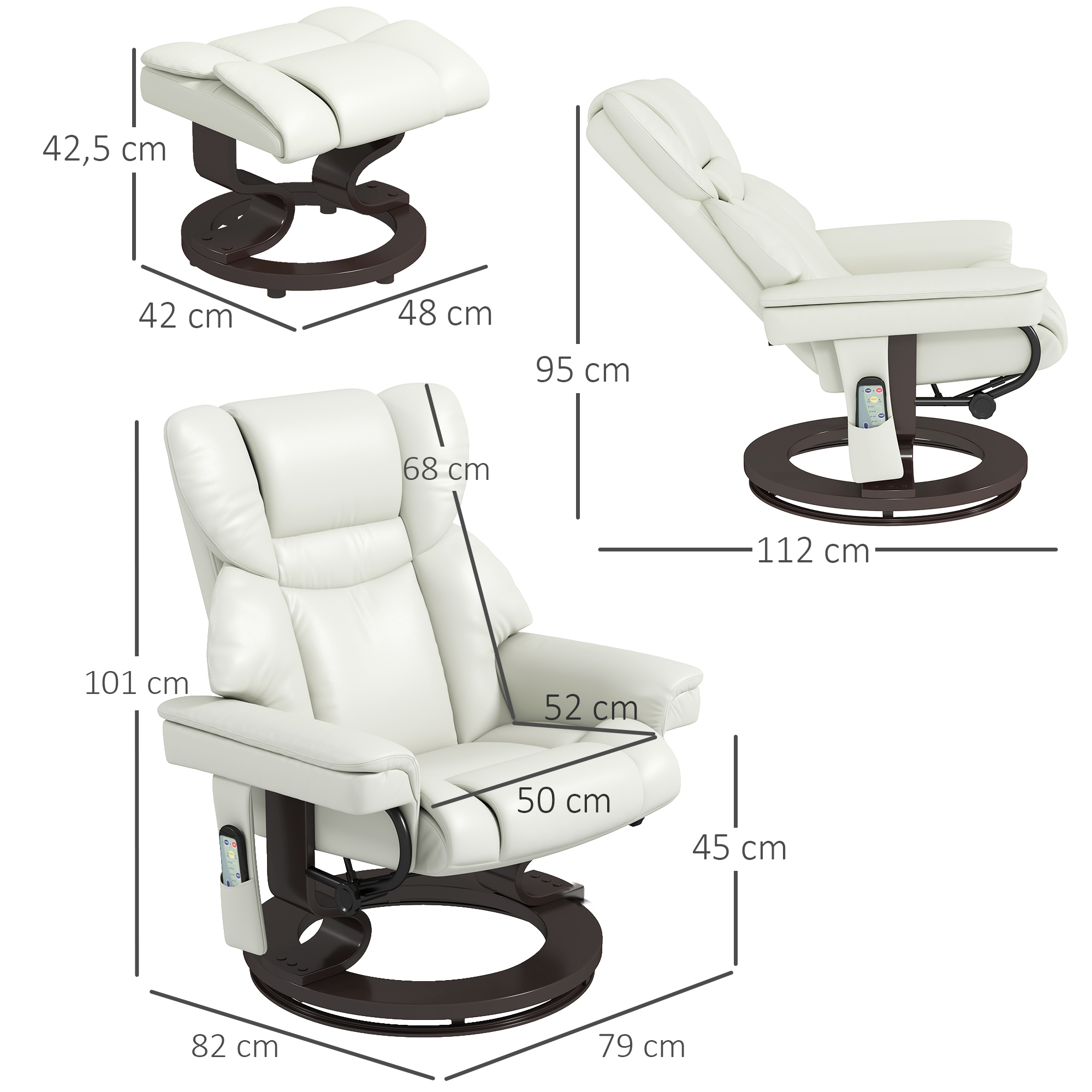 Dimensions du fauteuil relax