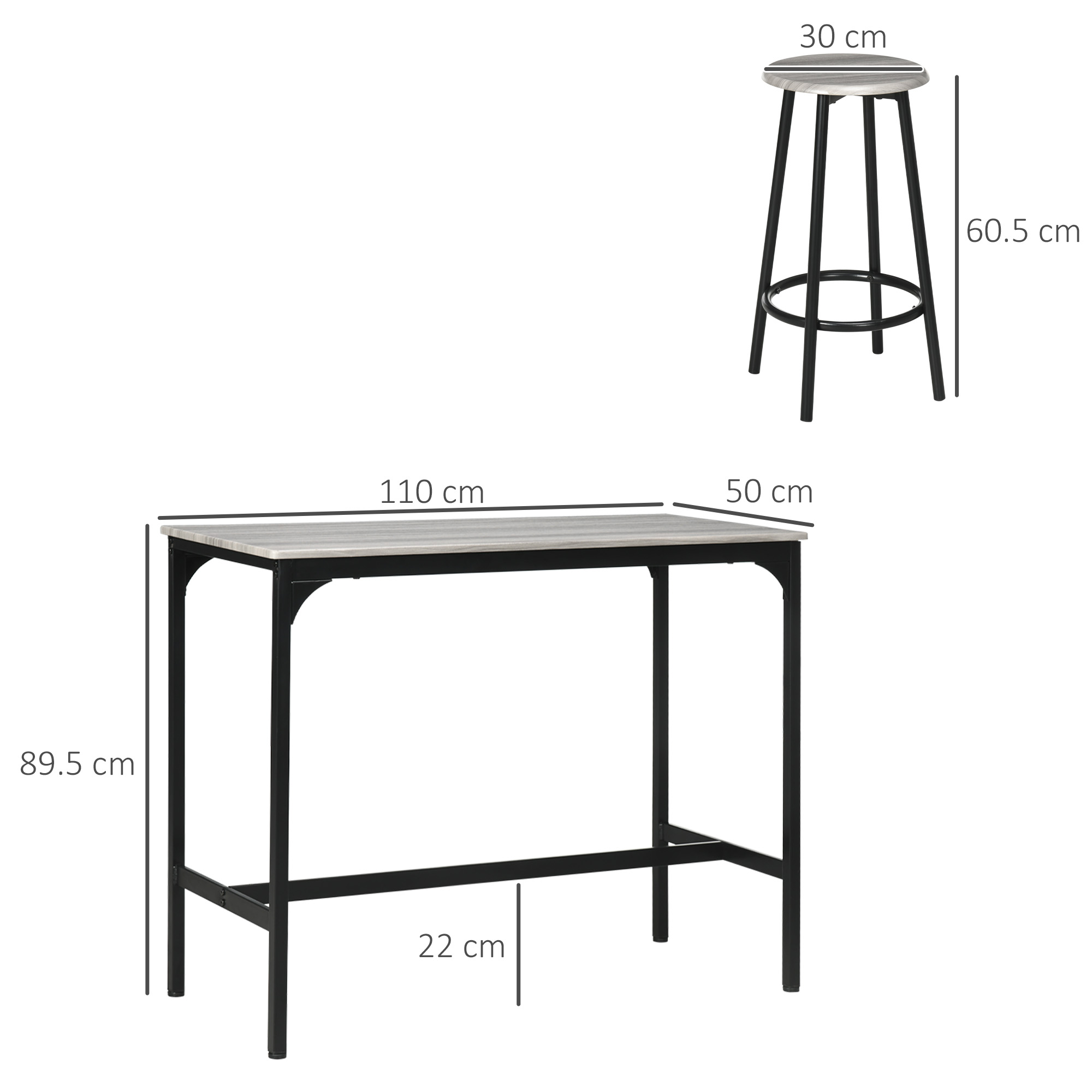 Dimensions du tabouret de bar