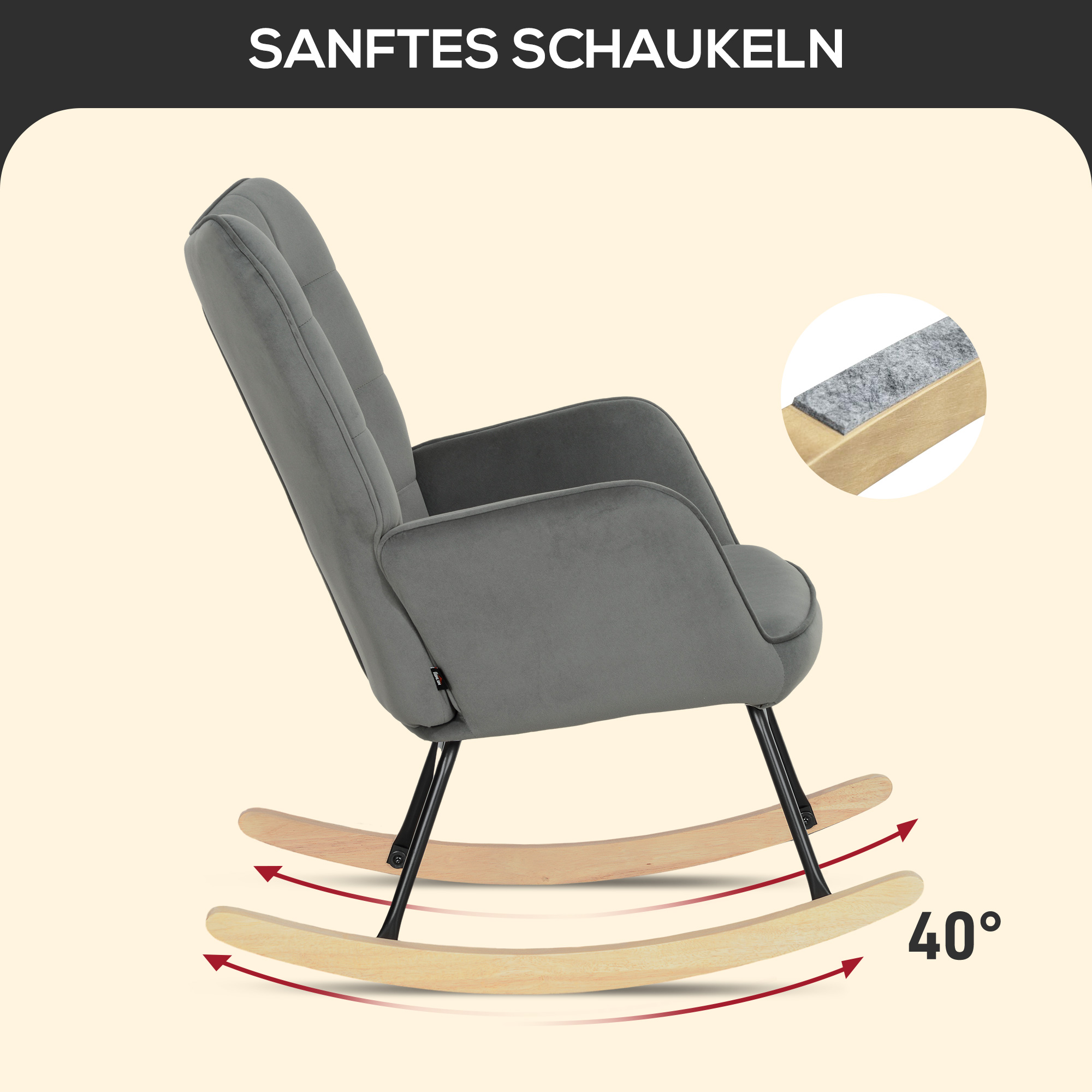 Détail du fauteuil à bascule