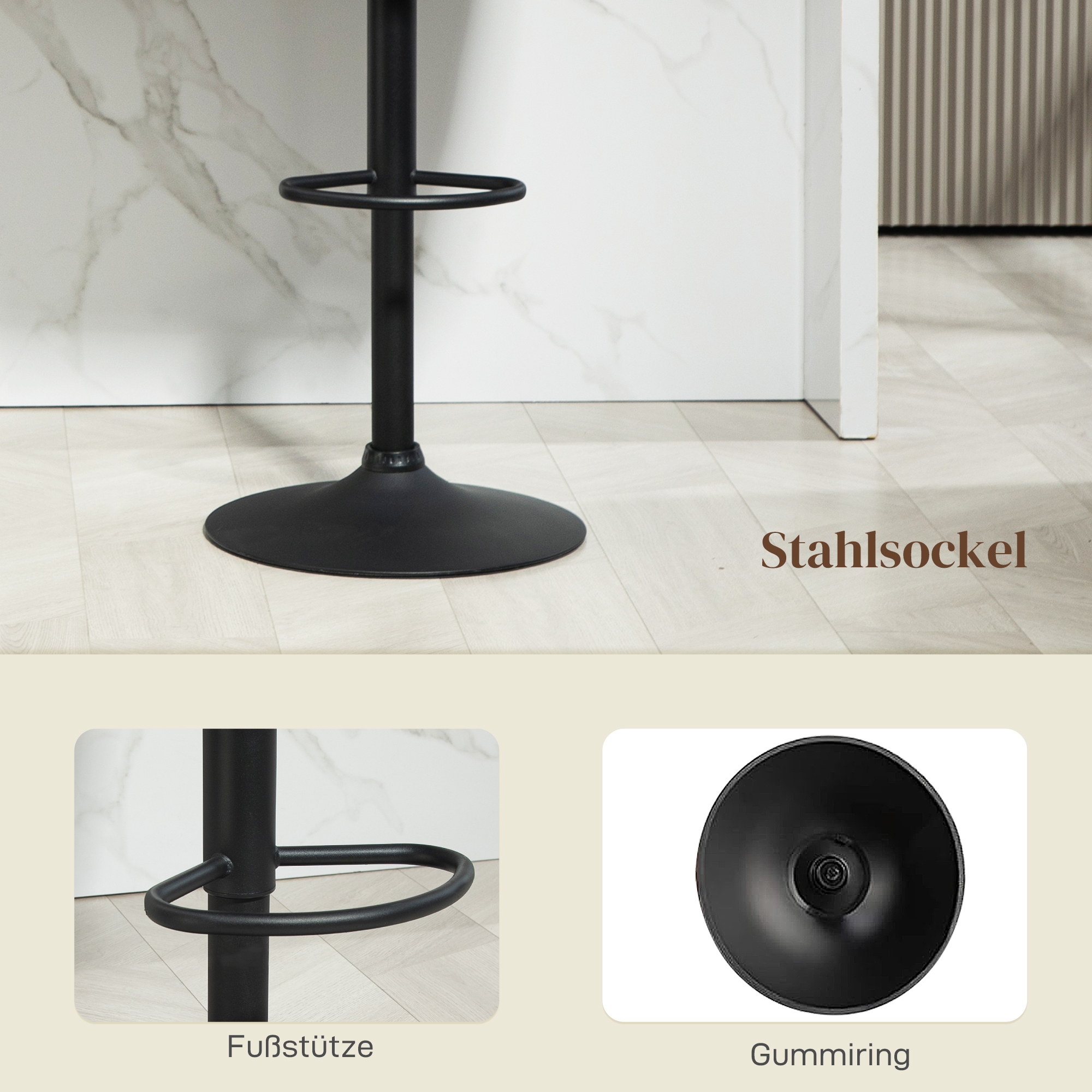 Détail du tabouret de bar