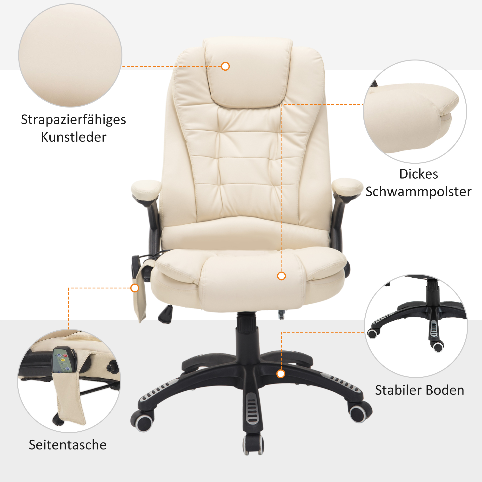 Détail du fauteuil de bureau
