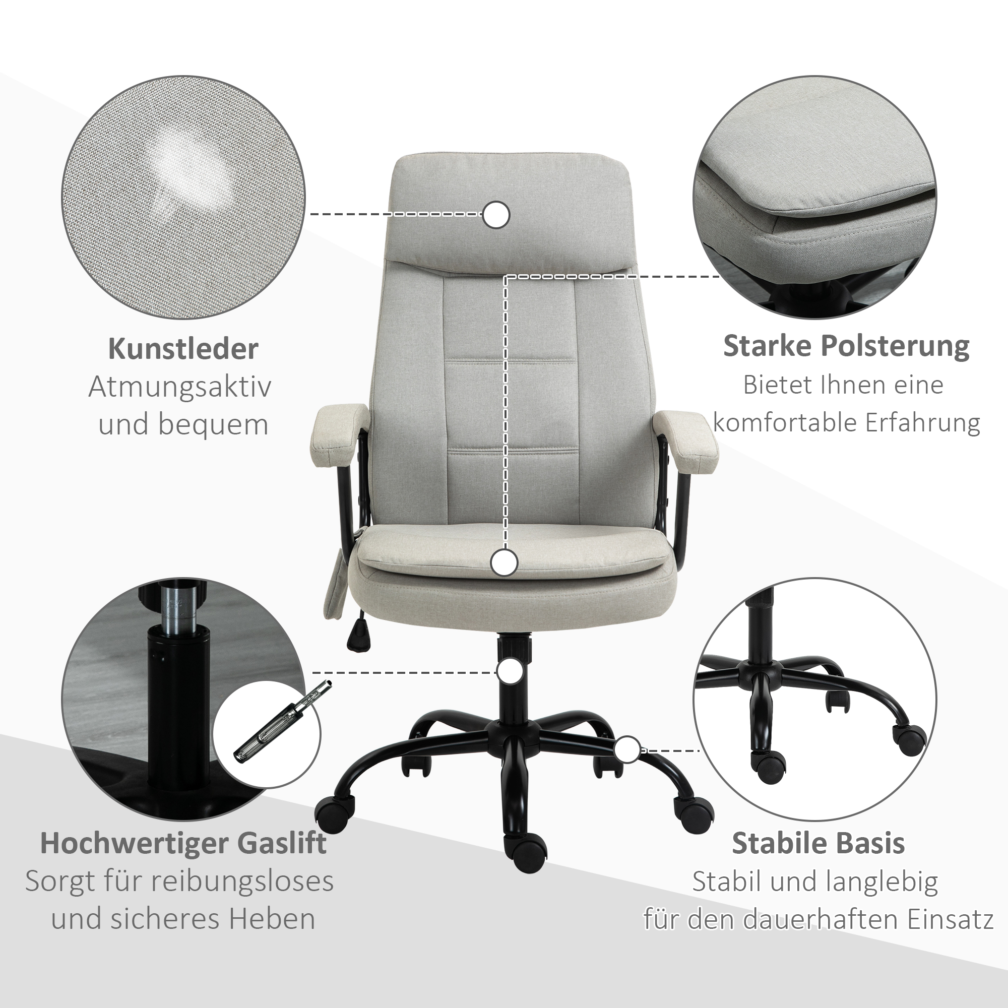 Détail du fauteuil de bureau