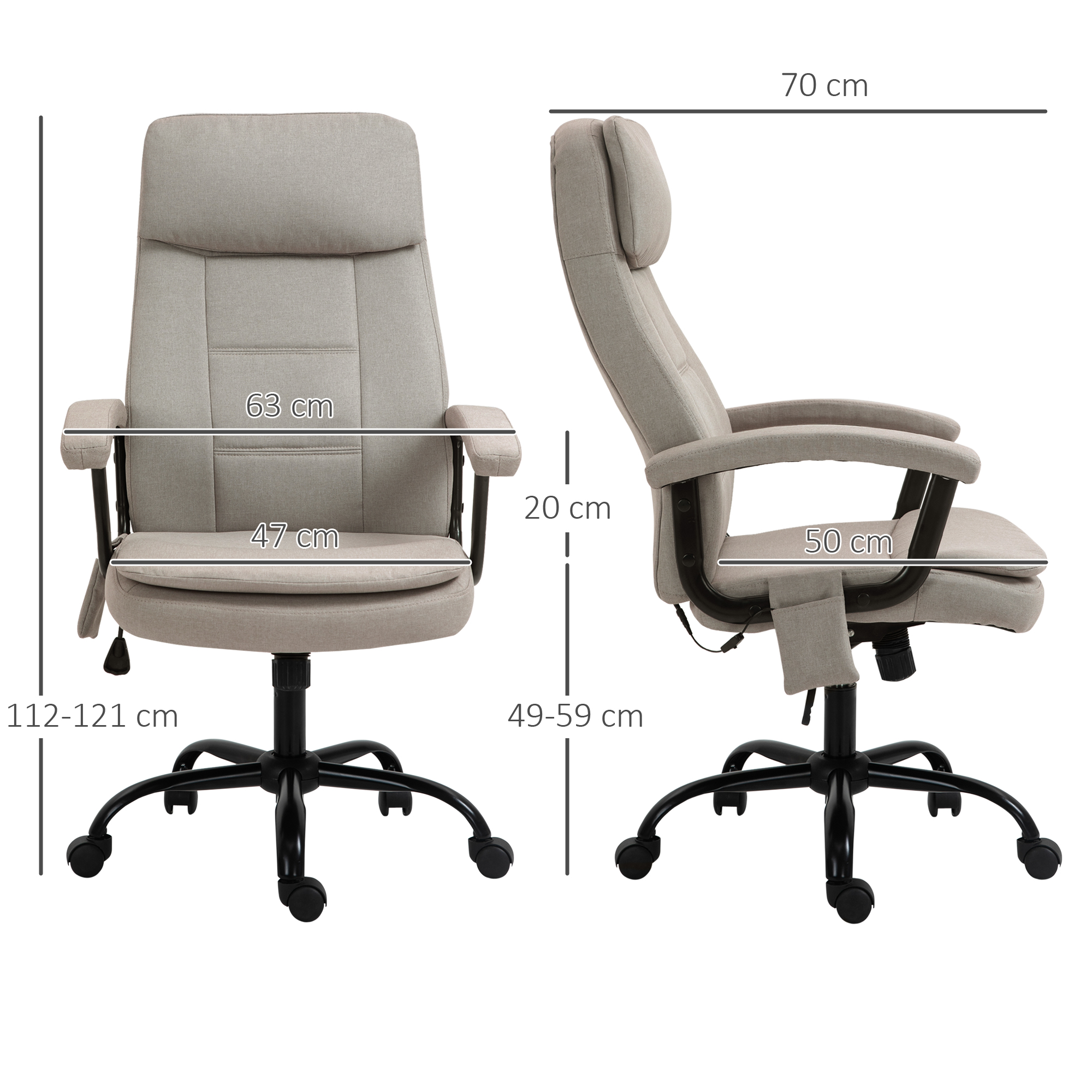 Dimensions du fauteuil de bureau
