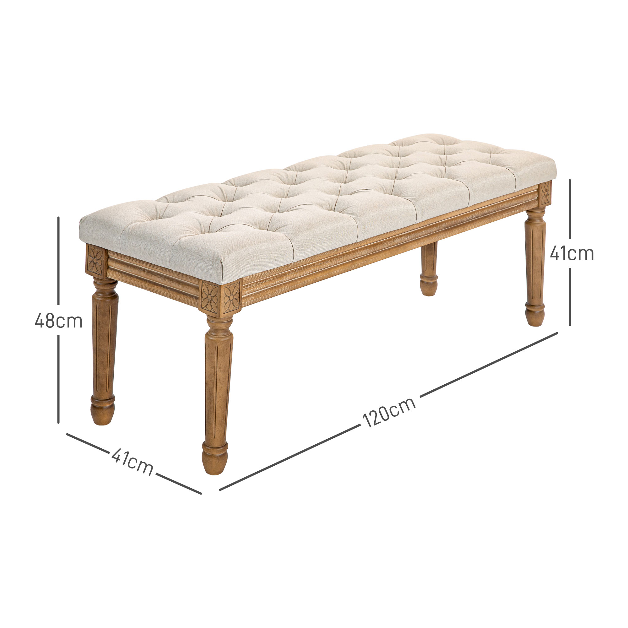 Dimensions du banc ou tabouret