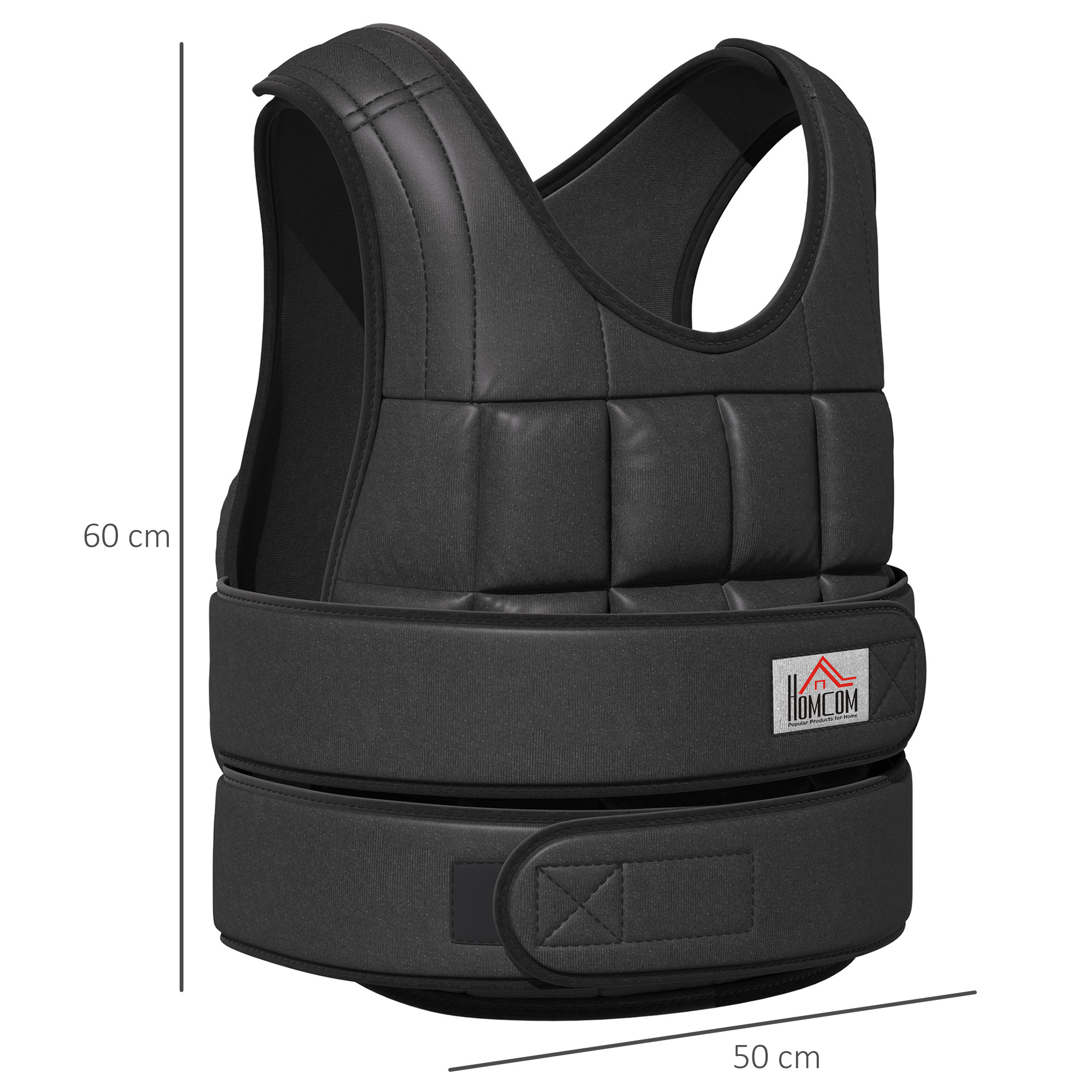 Dimensions du gilet lesté