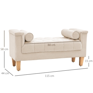 Détail du banc avec rangement