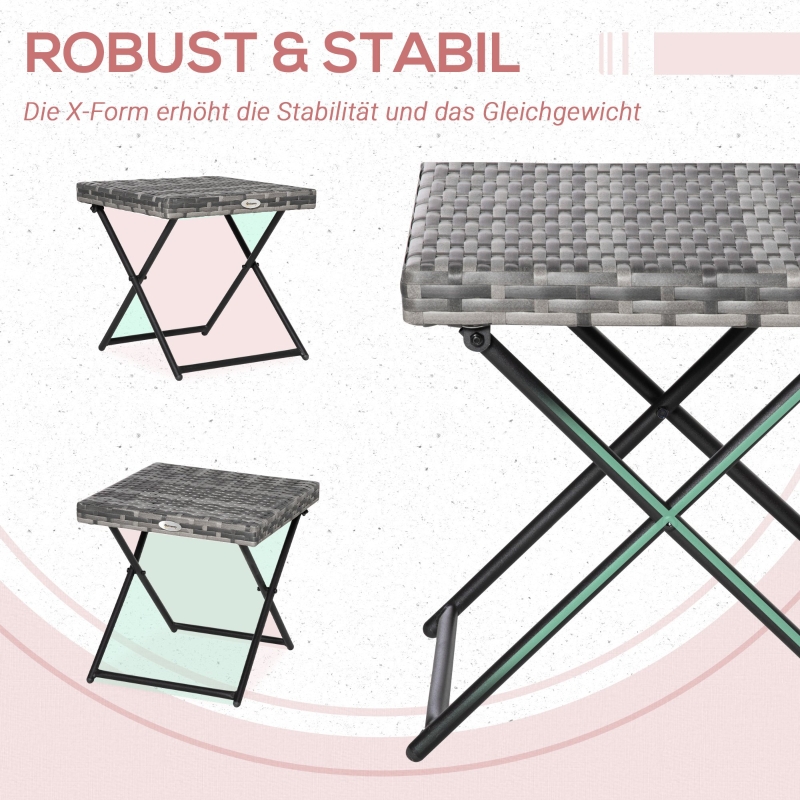 Table de jardin en rotin synthétique, ta