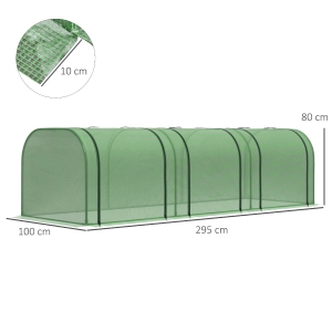 3 fenêtres double‑zip enroulables pour accès et ventilation réglable