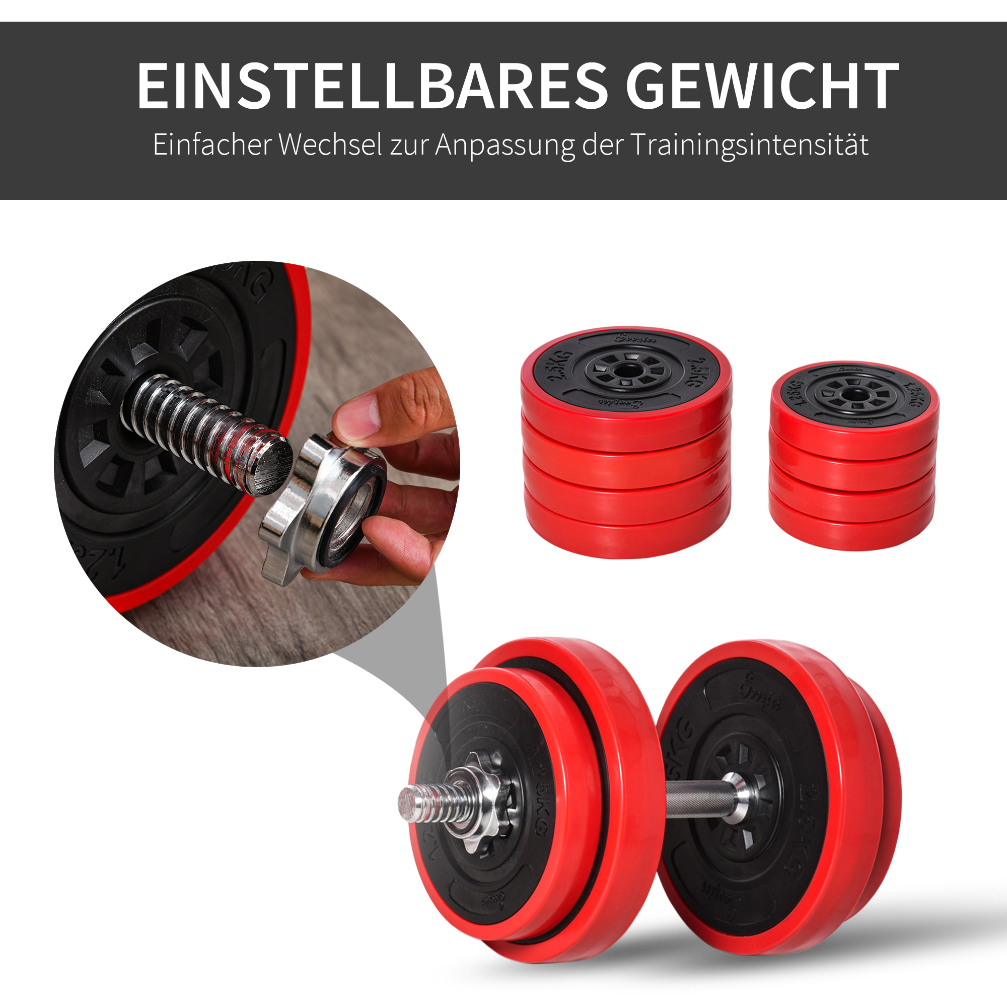 Set haltères 2‑en‑1 vue complète
