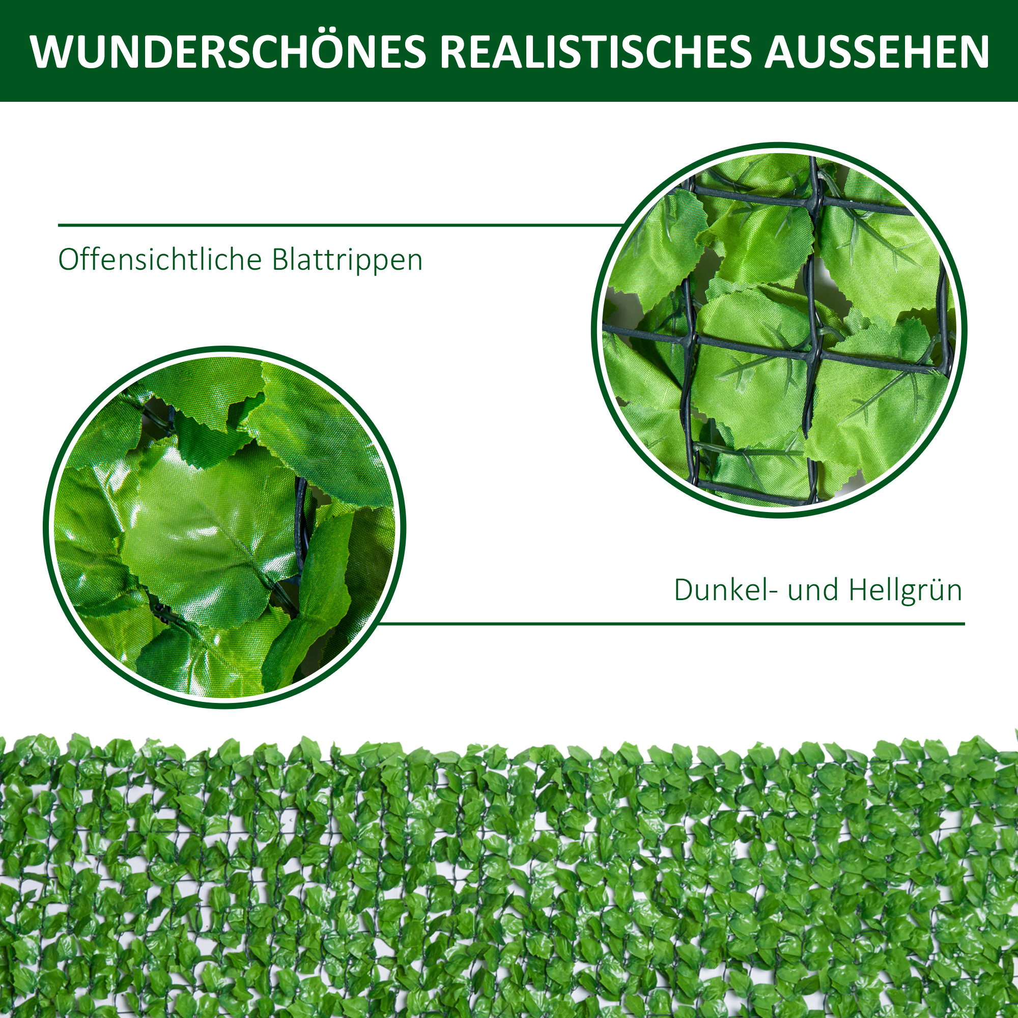 Haie artificielle 300 × 100 cm, vert cla