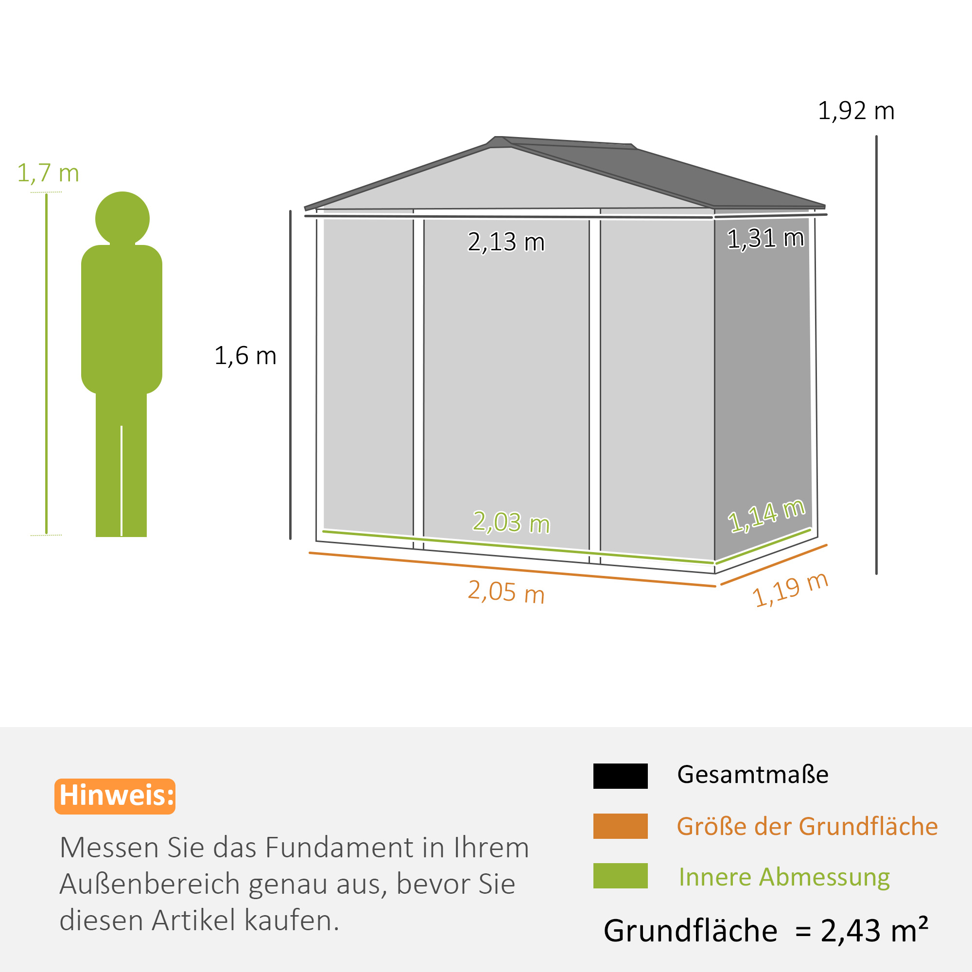 Dimensions du abri de jardin