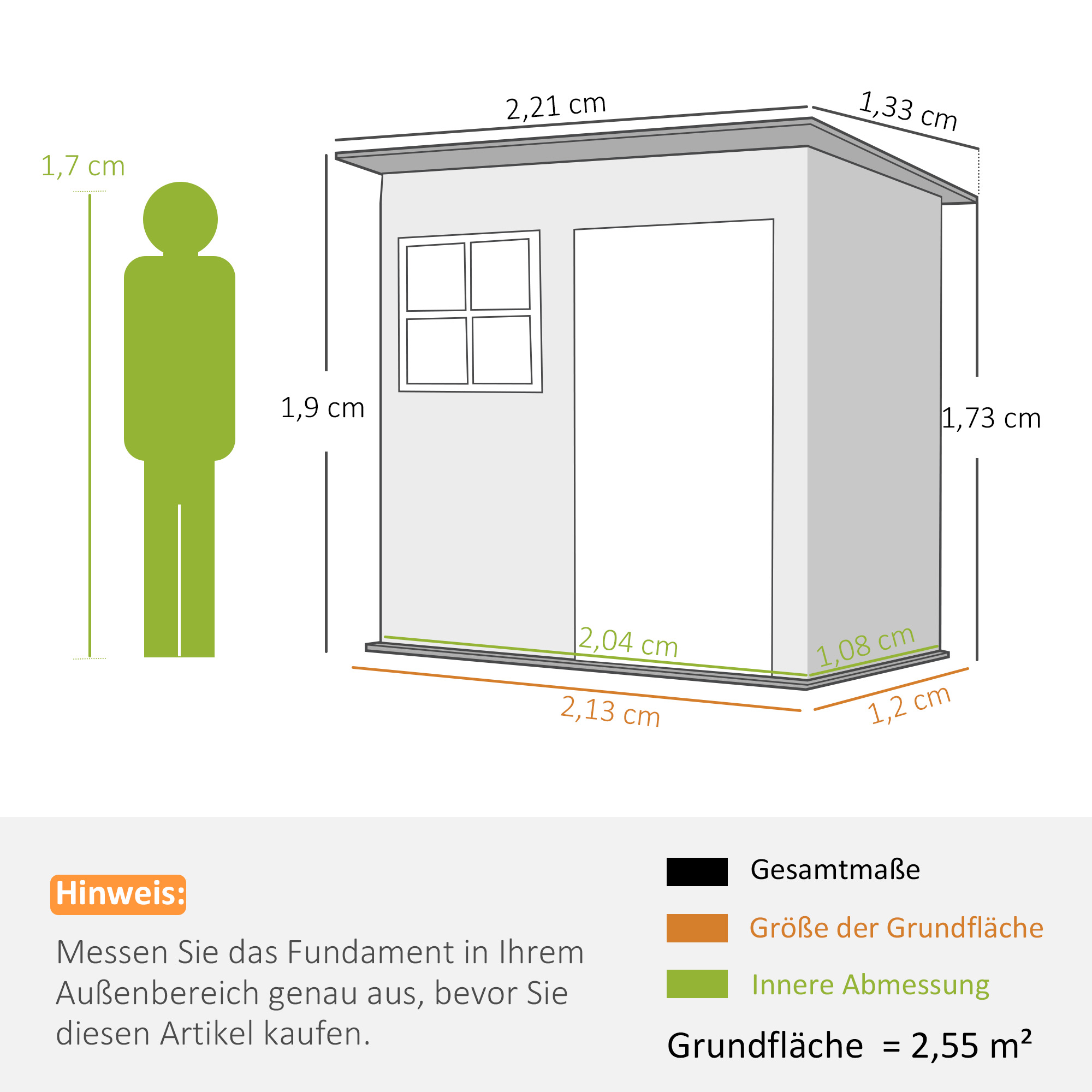 Dimensions du abri de jardin