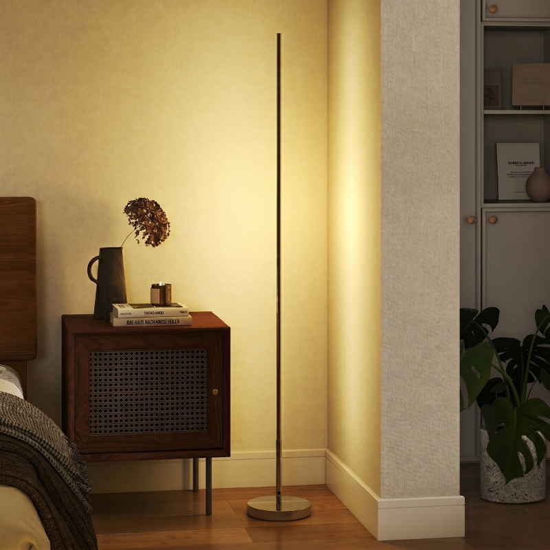 Lampadaire installé dans un coin de pièce