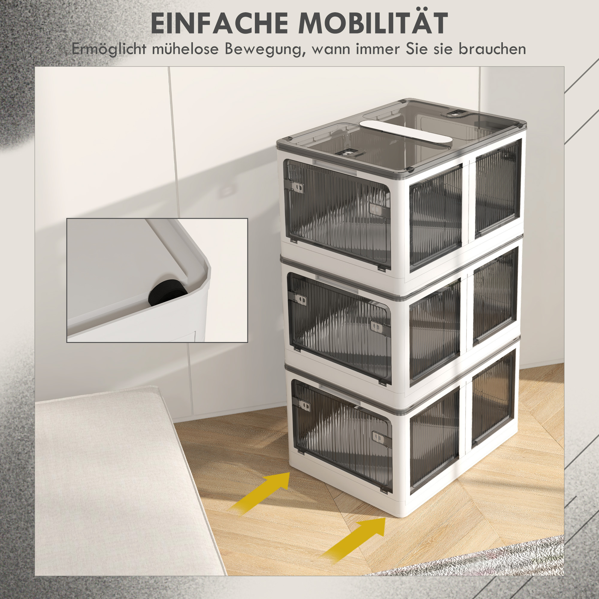 Détail du meuble de rangement