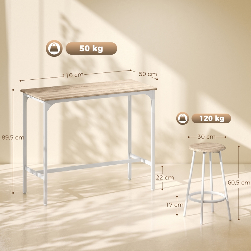 Dimensions du table haute