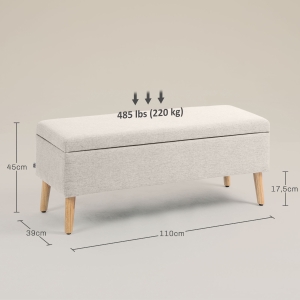 Détail du banc avec rangement