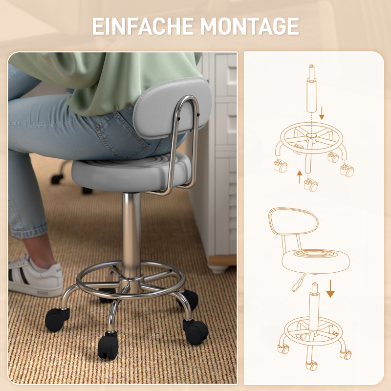 Détail du tabouret d'atelier