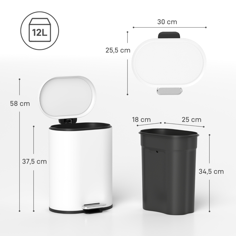 Dimensions du poubelle