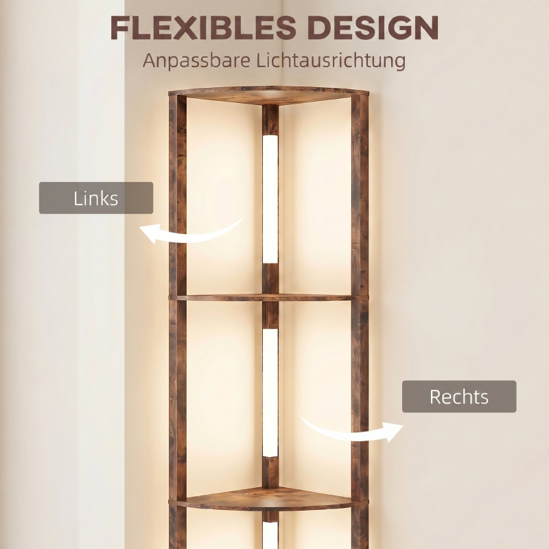 Lampadaire‑étagère d’angle ambiance salon