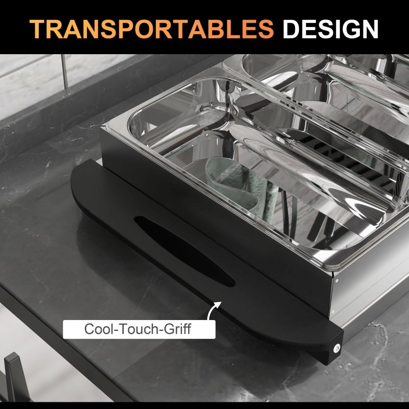 Bacs amovibles avec couvercles transparents