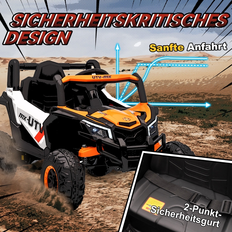 UTV tout‑terrain orange‑noir‑blanc vue générale