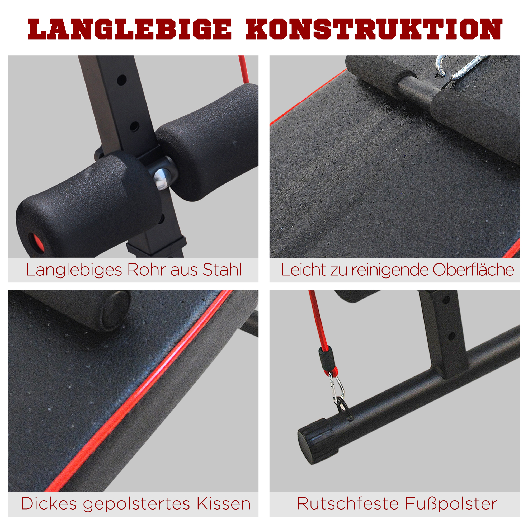 Banque de musculation multifonction avec bandes de résistance