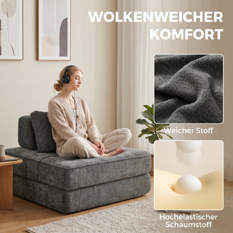 Détail du fauteuil convertible