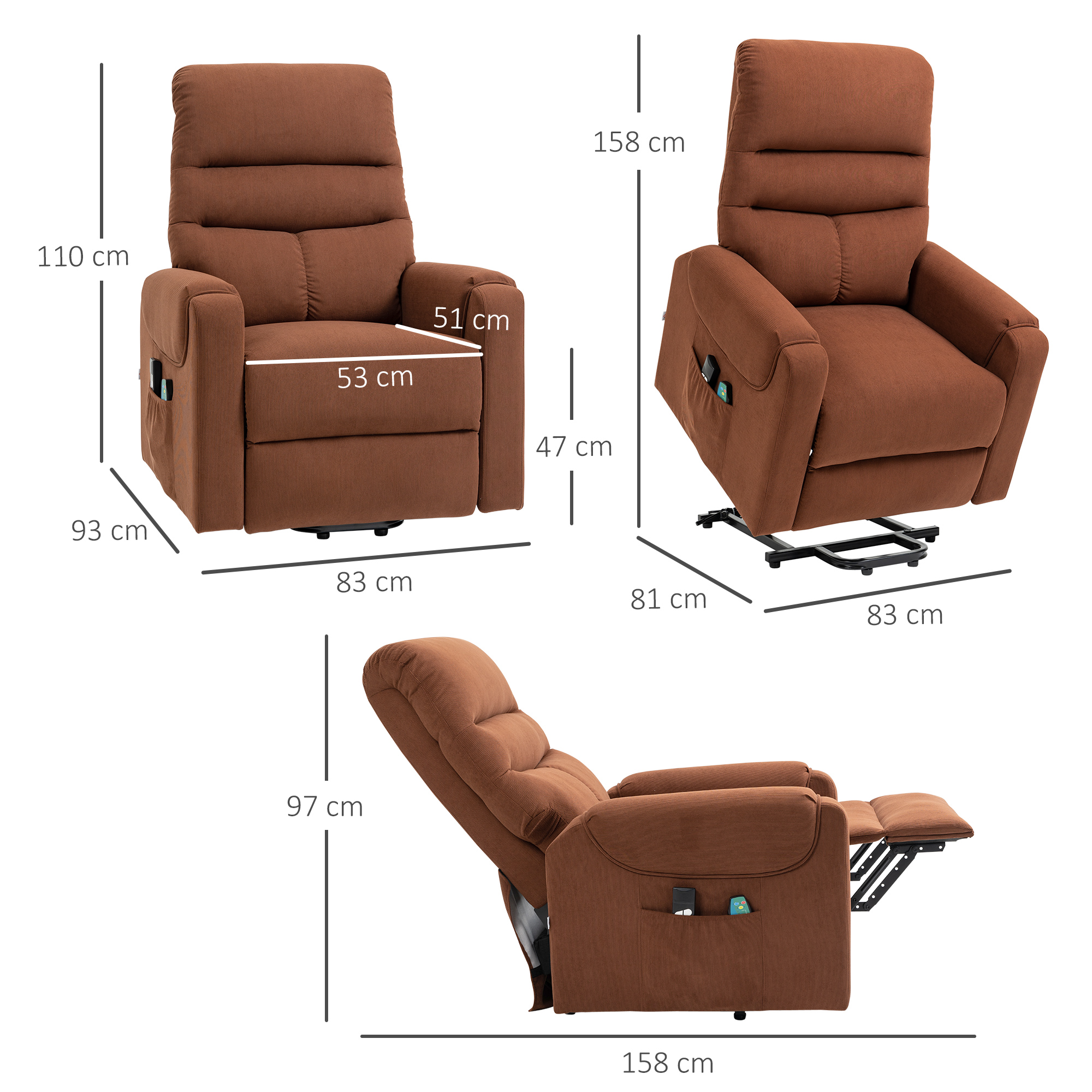 Dimensions du fauteuil relax