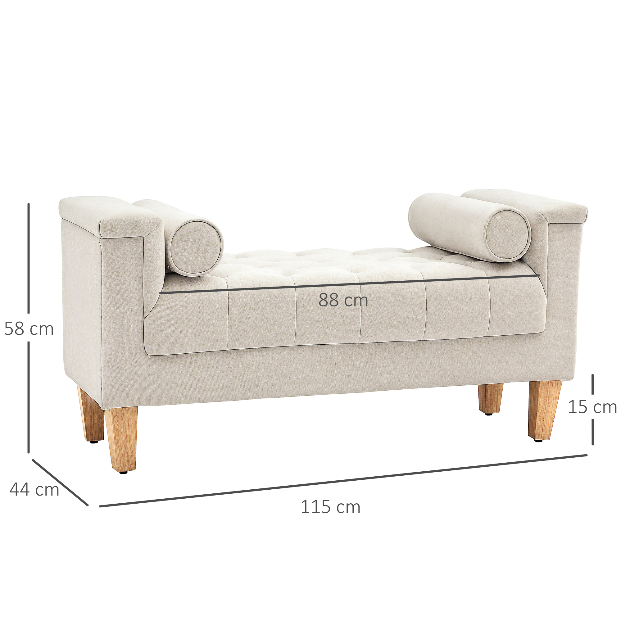 Dimensions du banc avec rangement
