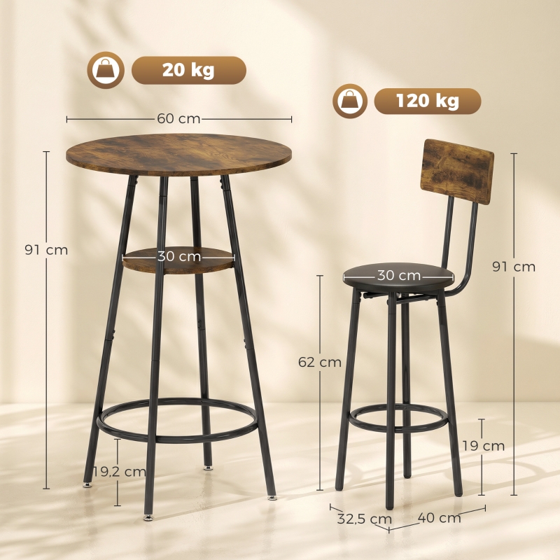 Dimensions du table haute