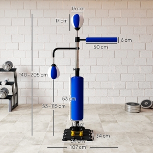 Dimensions et plage de réglage en hauteur 140‑205 cm